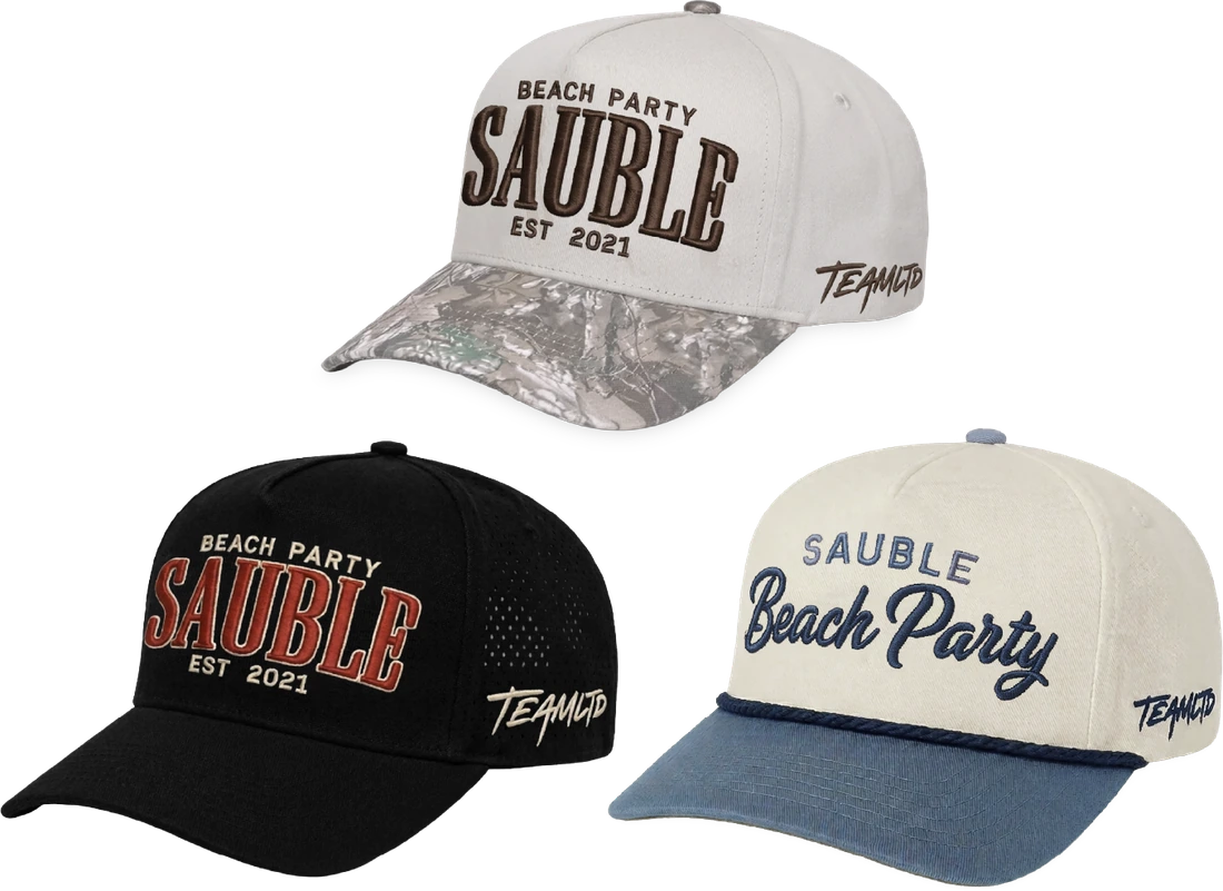 Festival snapback hats in three colourways