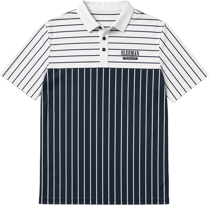 Striped golf polo